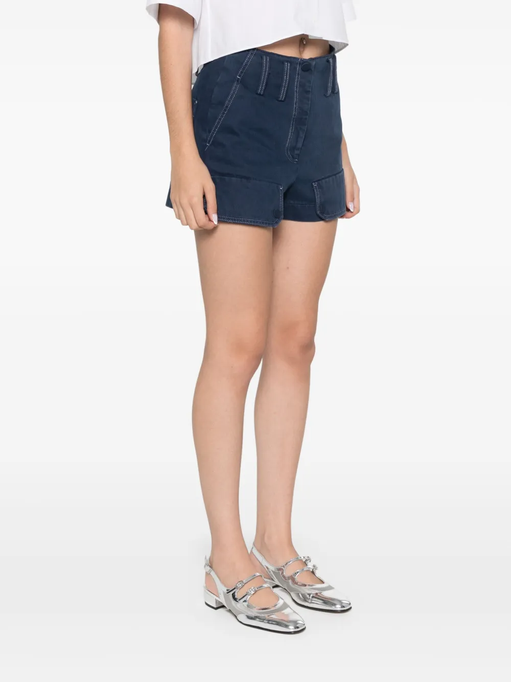 SANDRO Shorts met imitatiezak Blauw