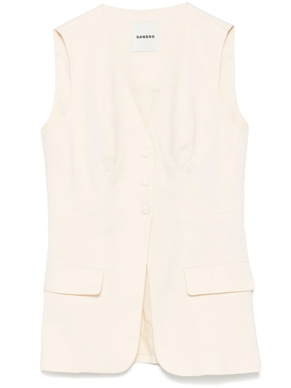 SANDRO Gilet met pijldetail Beige