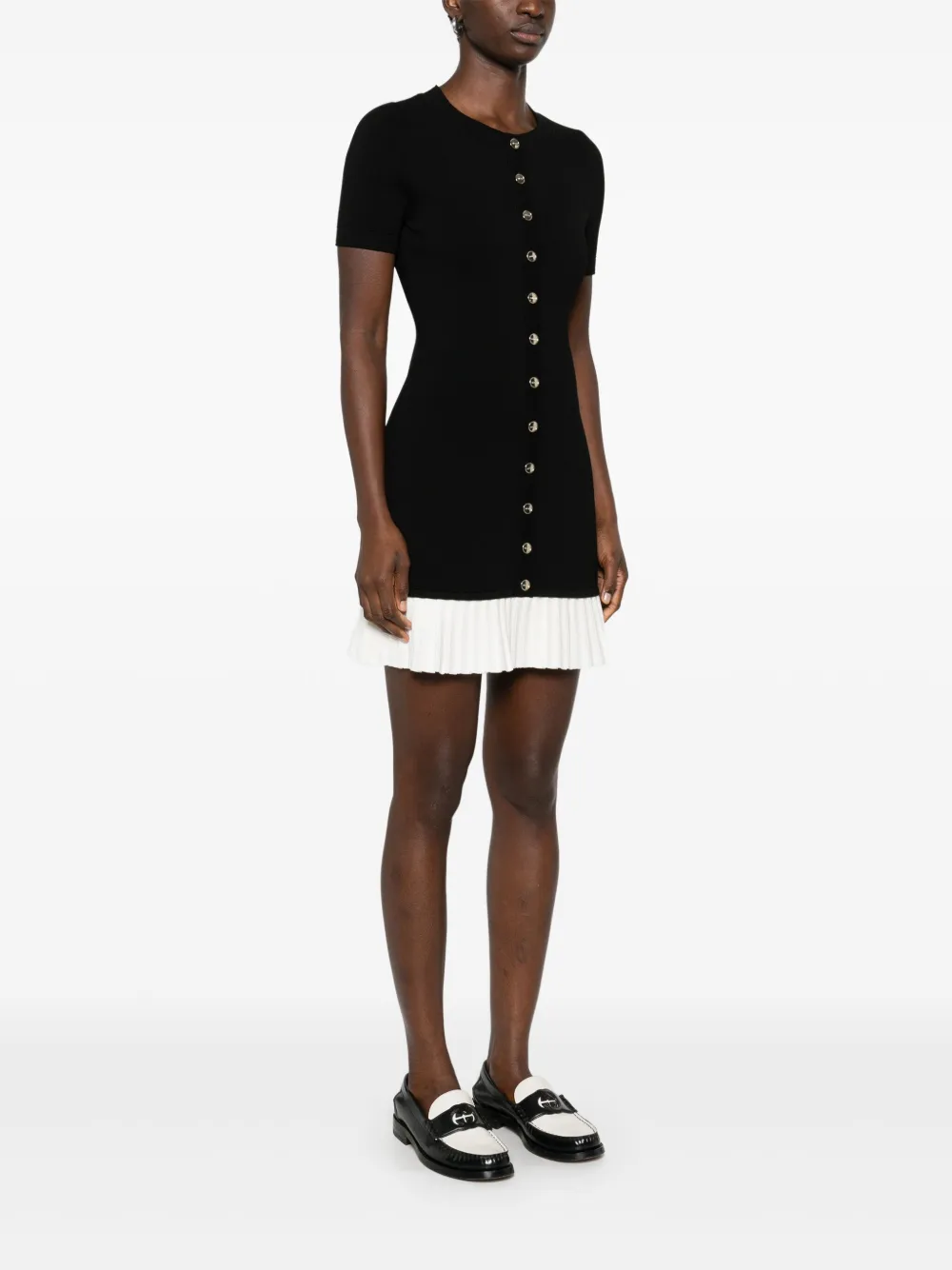 SANDRO Geplooide mini-jurk Zwart
