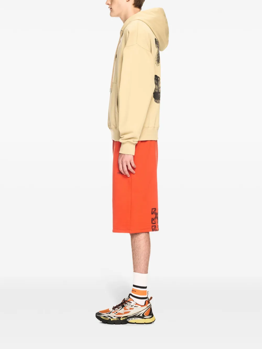 Off-White Spray Arrow Skate hoodie Beige