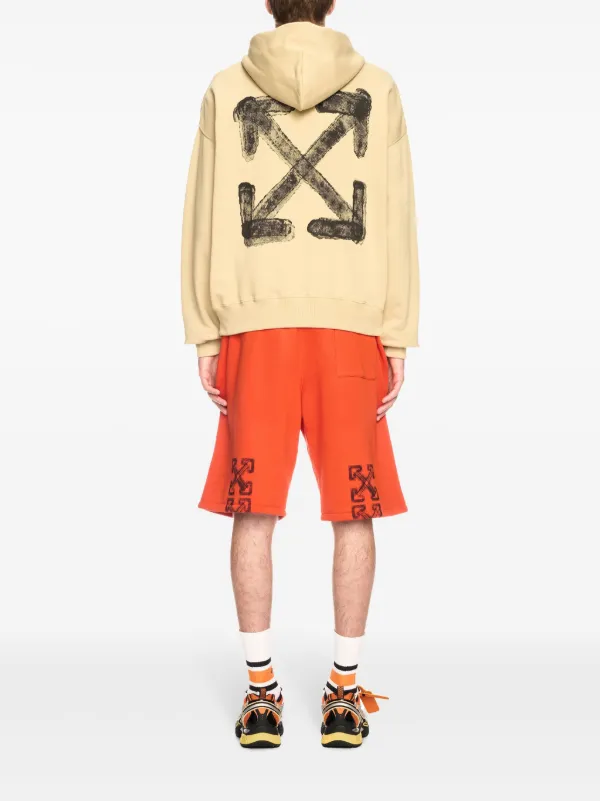 パーカー・フーディ Off-White SPRAY ARROW SKATE HOODIE (OMBB085S25FLE00I 1001) Off-White Spray Arrow Skate Hoodie | Neutrals | FARFETCH