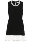 SANDRO faux-pearl embellished mini dress - Black
