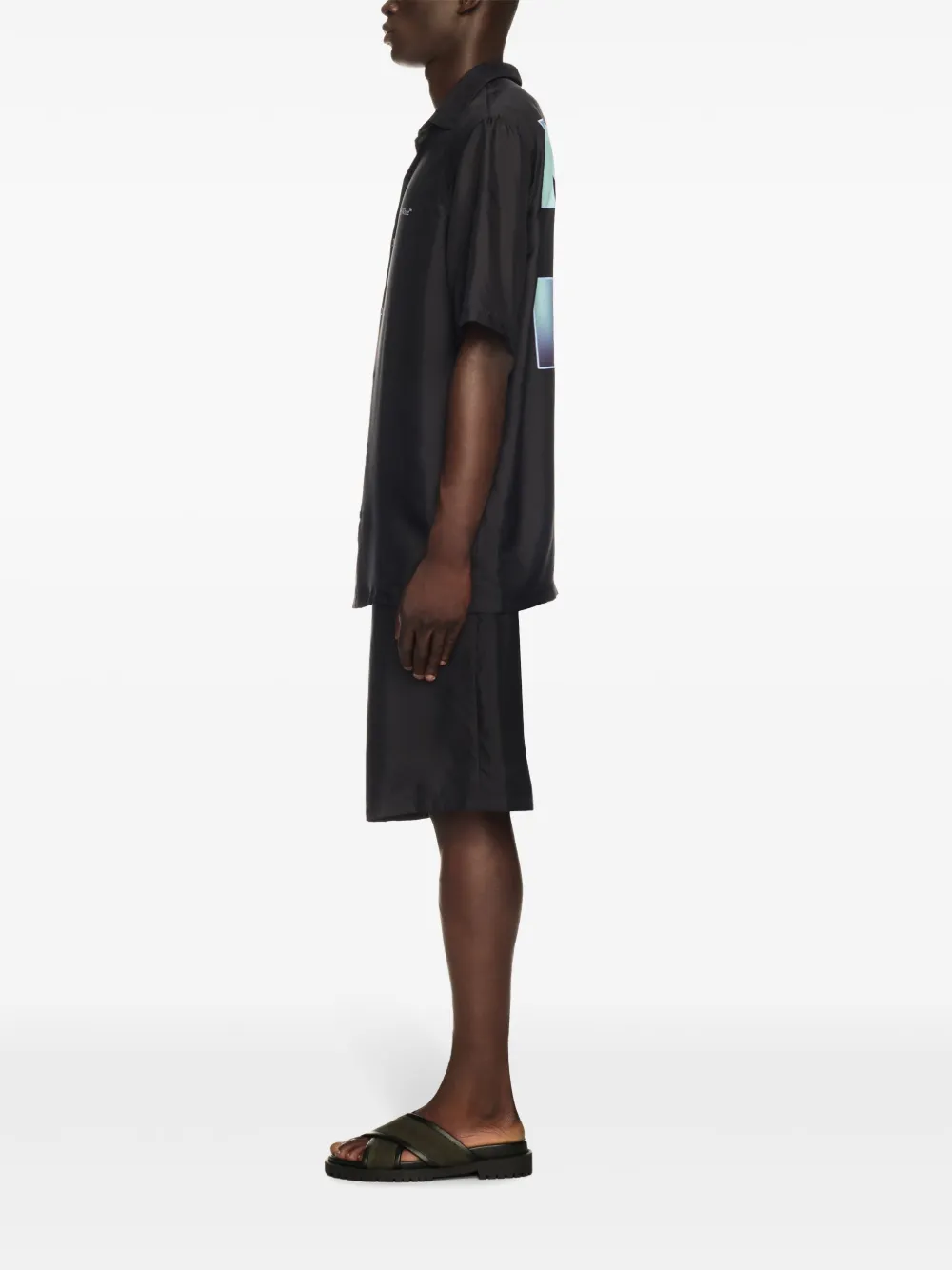 Off-White Barber Arrow bowlingshirt Zwart