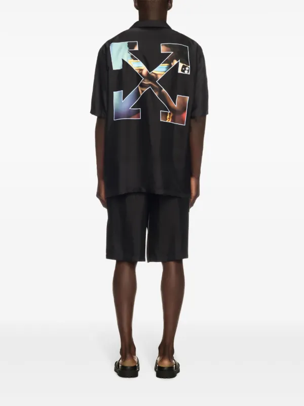 Off-White スプレーアローボウリングシャツ Off-White Barber Arrow ボーリングシャツ | ブラック | FARFETCH JP
