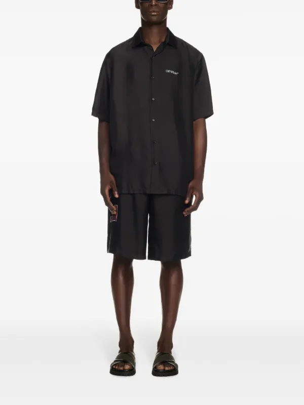 Off-White スプレーアローボウリングシャツ Off-White Barber Arrow ボーリングシャツ | ブラック | FARFETCH JP