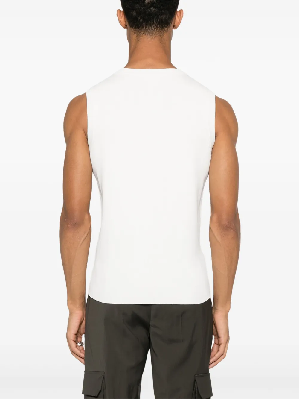 SANDRO Geribbelde tanktop Wit