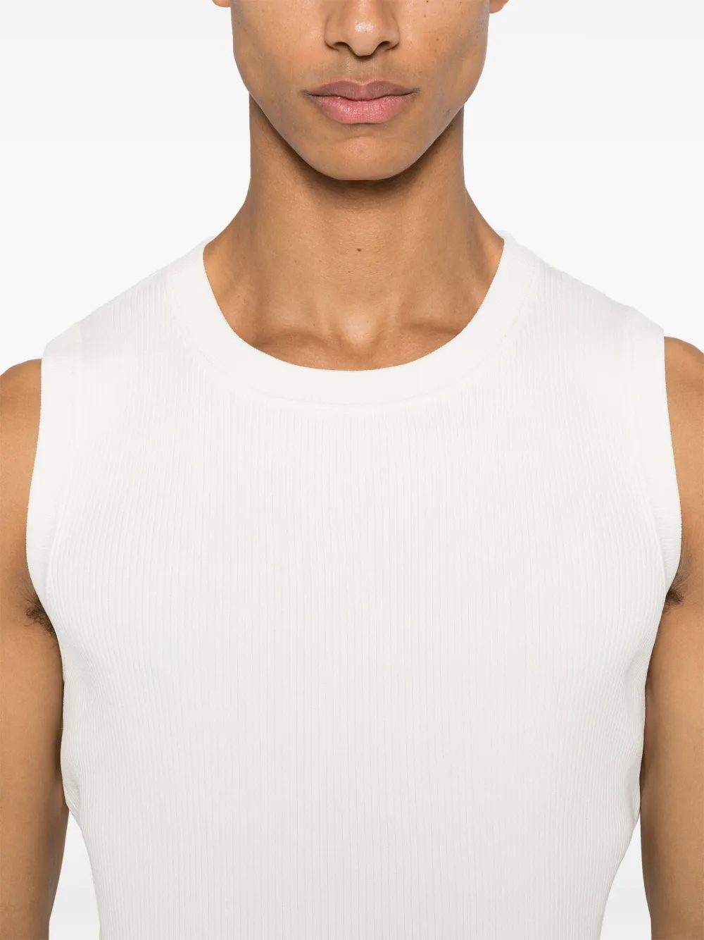 SANDRO Geribbelde tanktop Wit