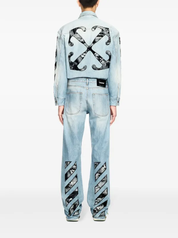オフホワイトOFF-WHITE FIRE CROSS TAPE DENIMデニム OFF-WHITE(オフ