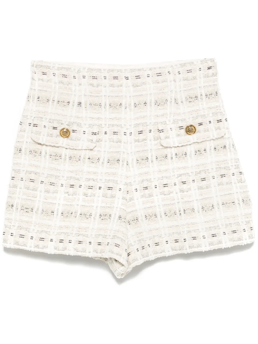 Sandro Decorative Tweed Shorts In Neutrals