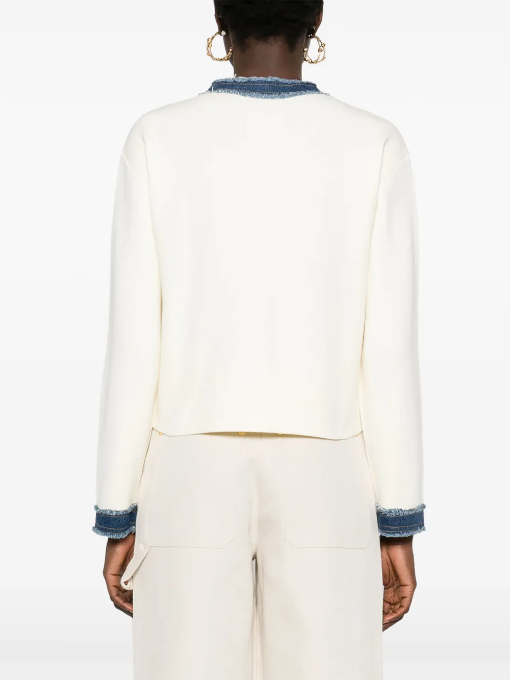 SANDRO Jack met denim afwerking Wit