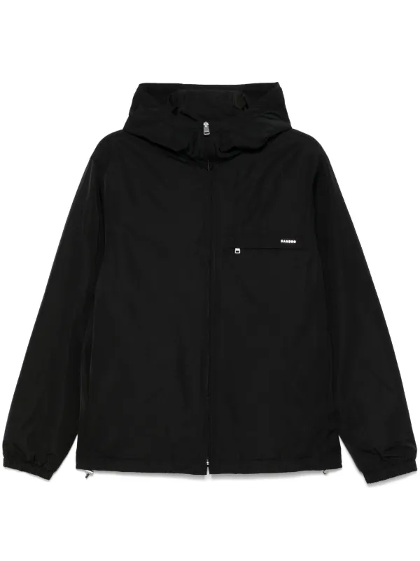 SANDRO Hooded Jacket Black FARFETCH GE