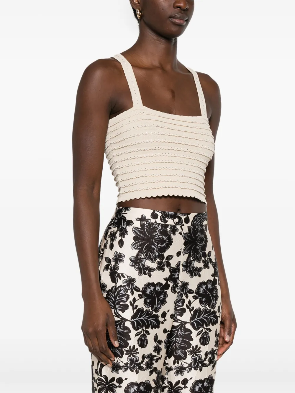 SANDRO Tanktop met pailletten Beige