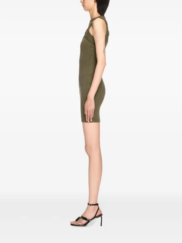 Off-White Ribbed cut-out Dress | Green | FARFETCH