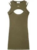 Off-White ribbed cut-out dress - Green