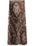 SANDRO pleated maxi skirt - Brown