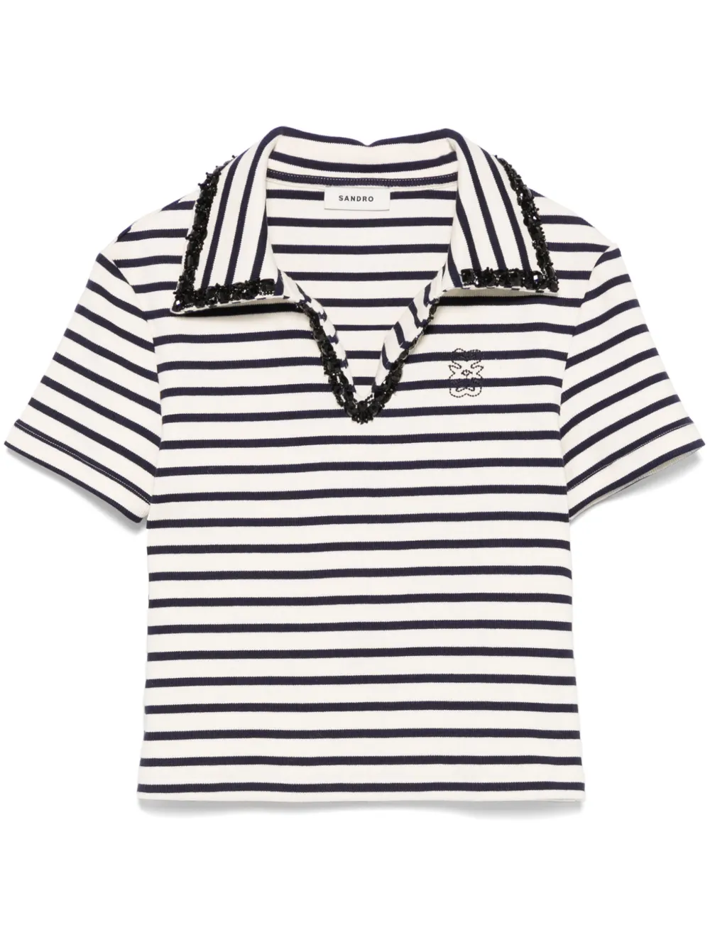 SANDRO Camisa polo com listra | Neutro | Image 1