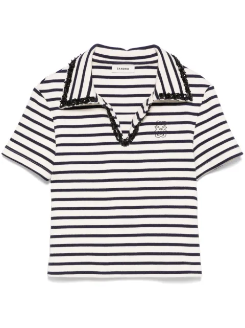 SANDRO striped polo shirt