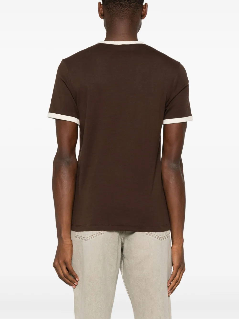 SANDRO T-shirt met contrasterende afwerking Bruin