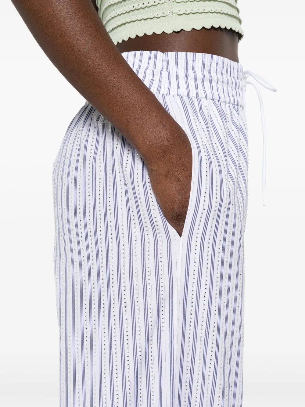 SANDRO Gestreepte broek Wit