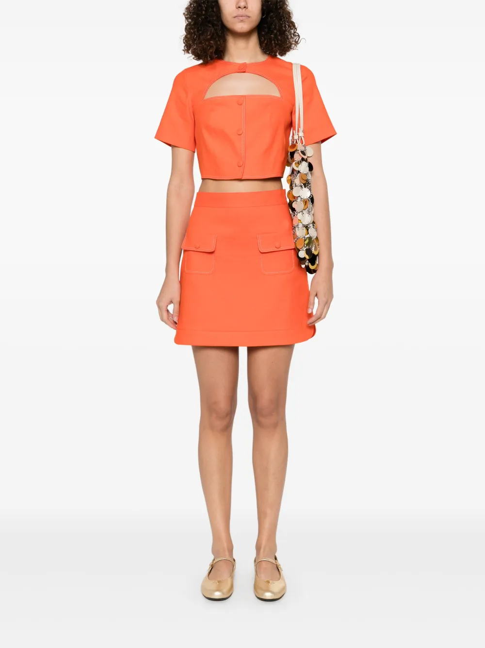 SANDRO Cropped blouse - Oranje