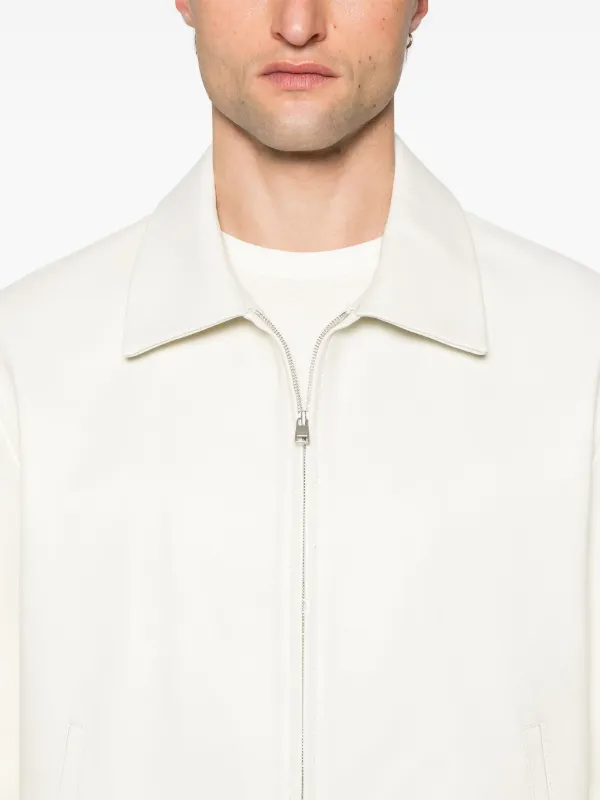 SANDRO レザージャケット | ホワイト | FARFETCH JP
