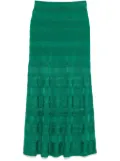 SANDRO decorative-knit maxi skirt - Green