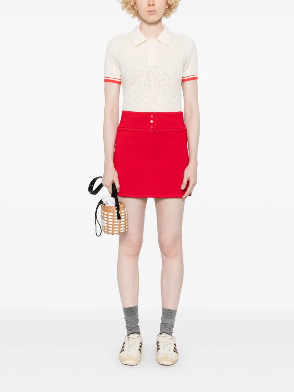 SANDRO Gebreide mini-rok - Rood