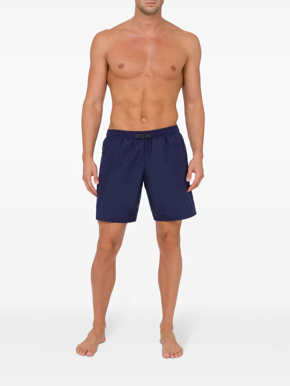 Moschino Zwembroek met logopatch Blauw