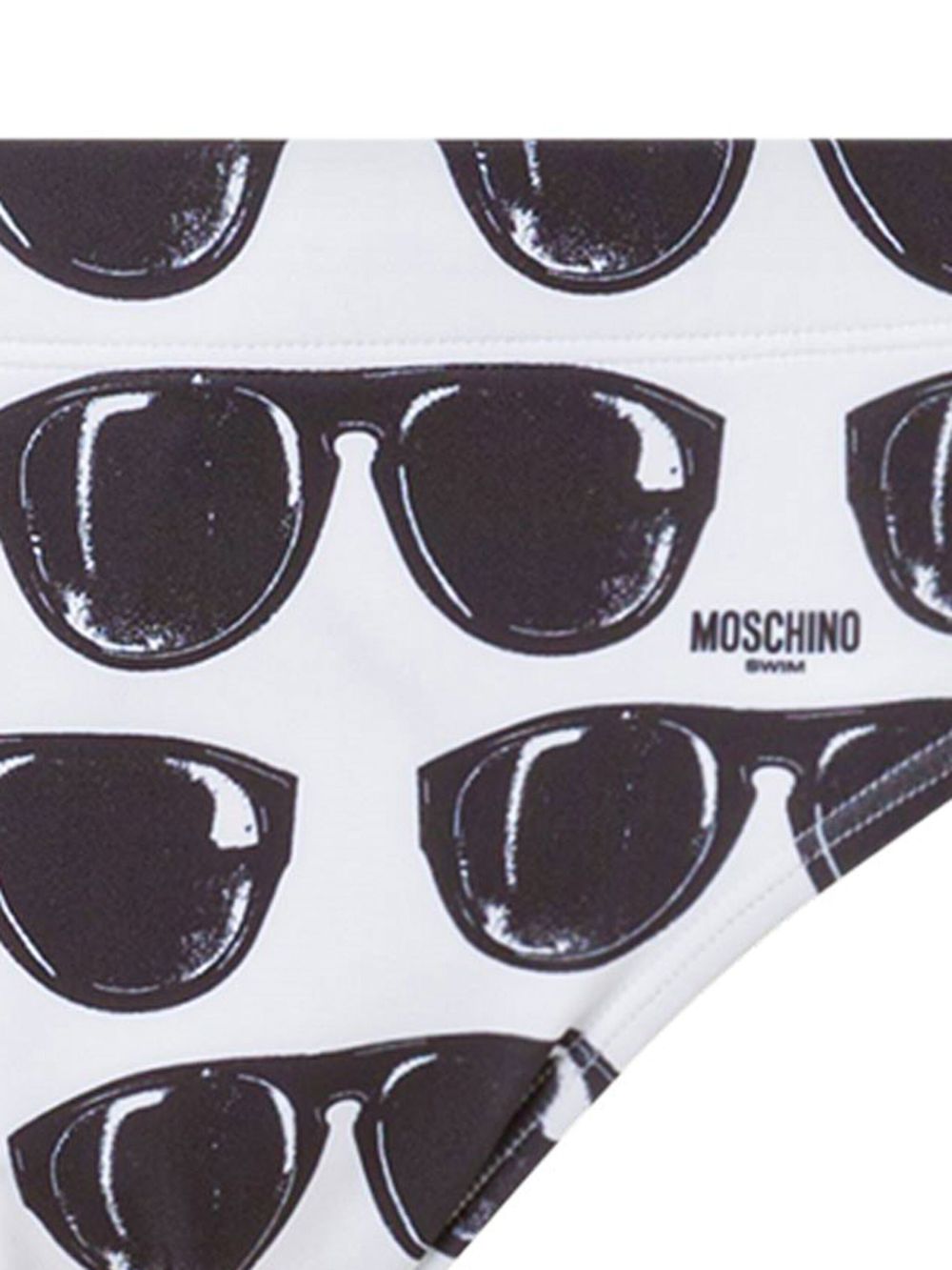 Moschino Zwembroek met zonnebrilprint - Wit