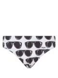 Moschino sunglssed-print swim briefs - White