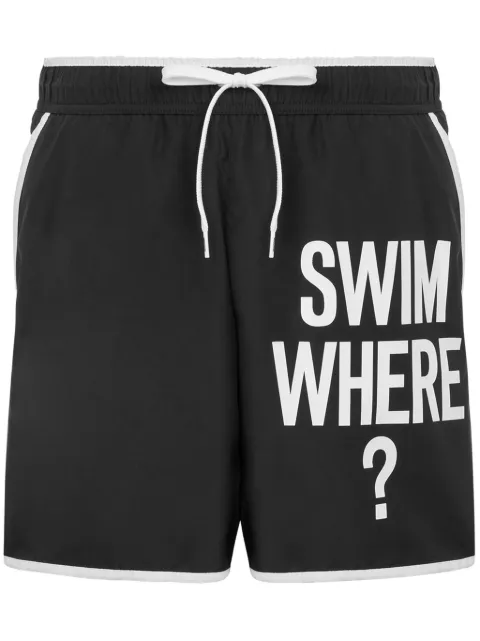 Moschino logo-print swim shorts