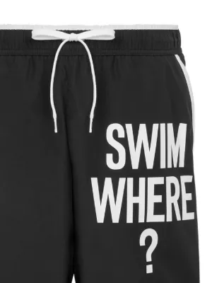 ショートパンツ Moschino SS25 SHORTS \"BEACH UMBRELLAS\" (03483734 1303) Swim shorts with logo and drawstring
