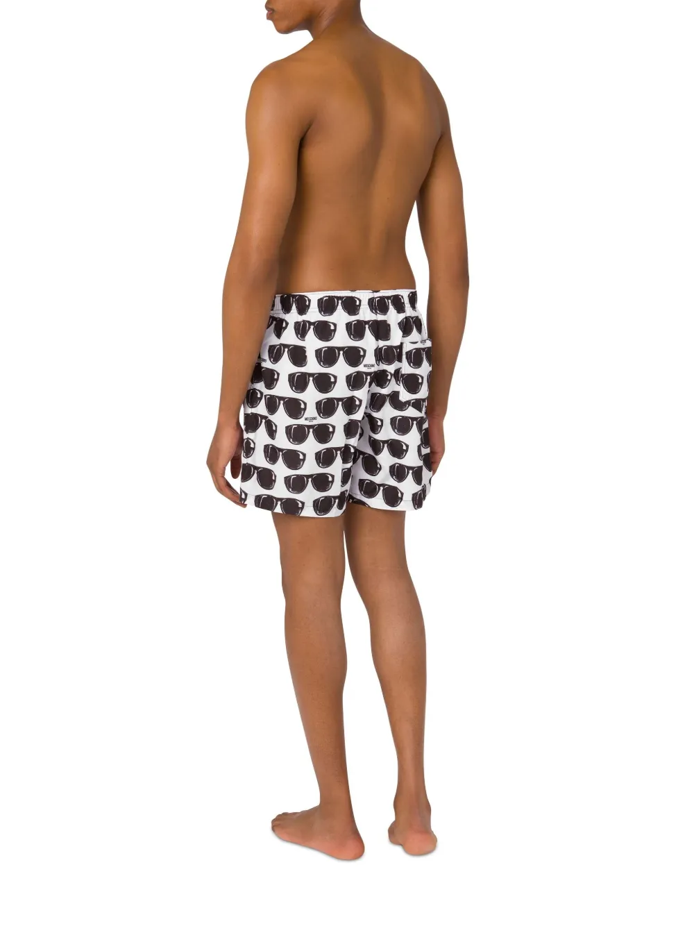 Moschino Zwembroek met grafische print Wit