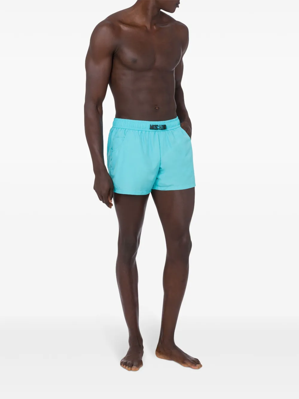 Moschino Zwembroek met logopatch Blauw