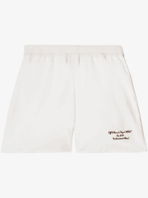 Off-White shorts de popelina bordados