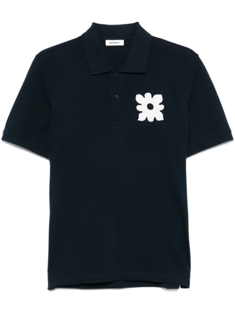 SANDRO patch-detail polo shirt