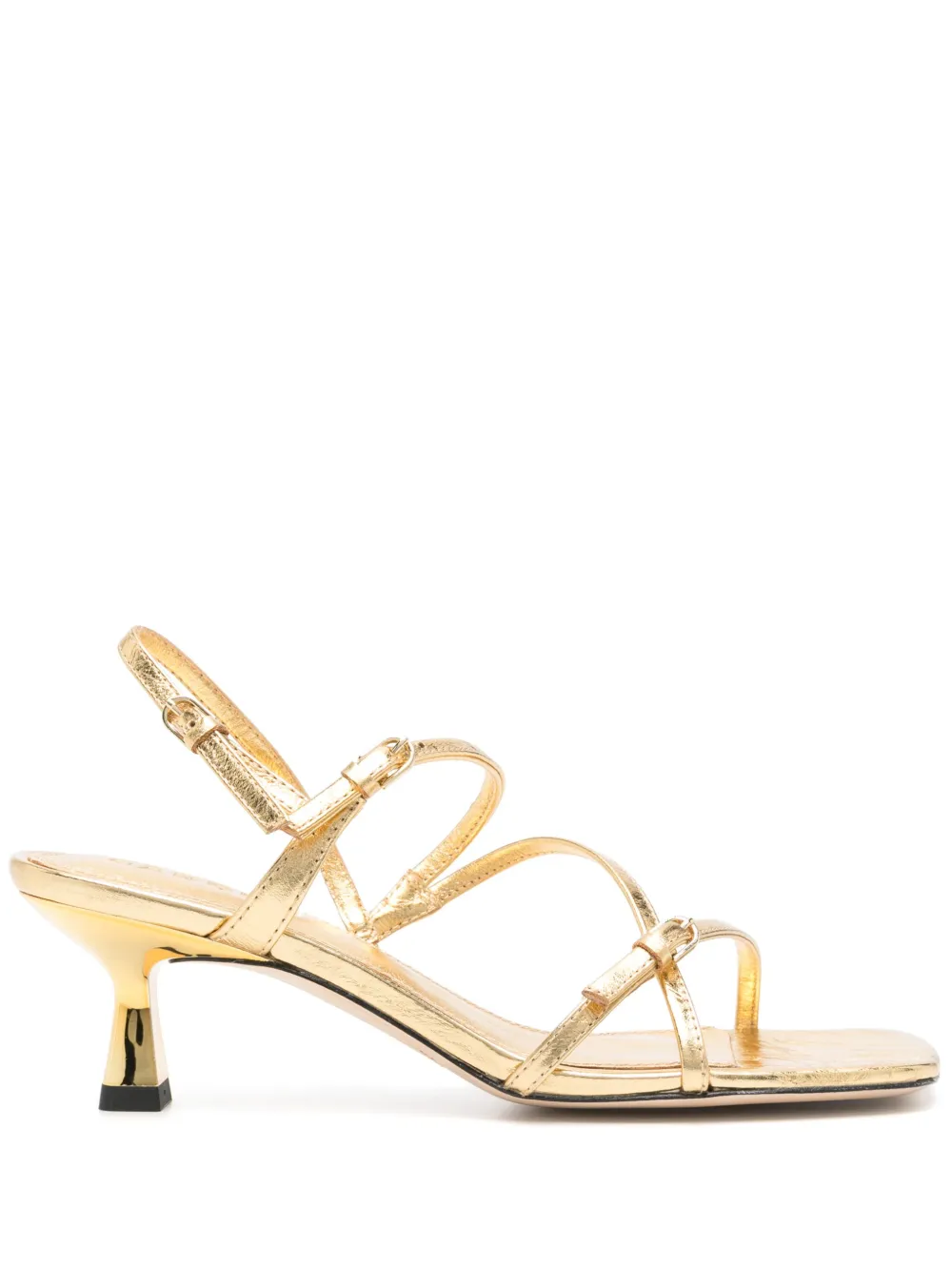 SANDRO Leren sandalen Goud