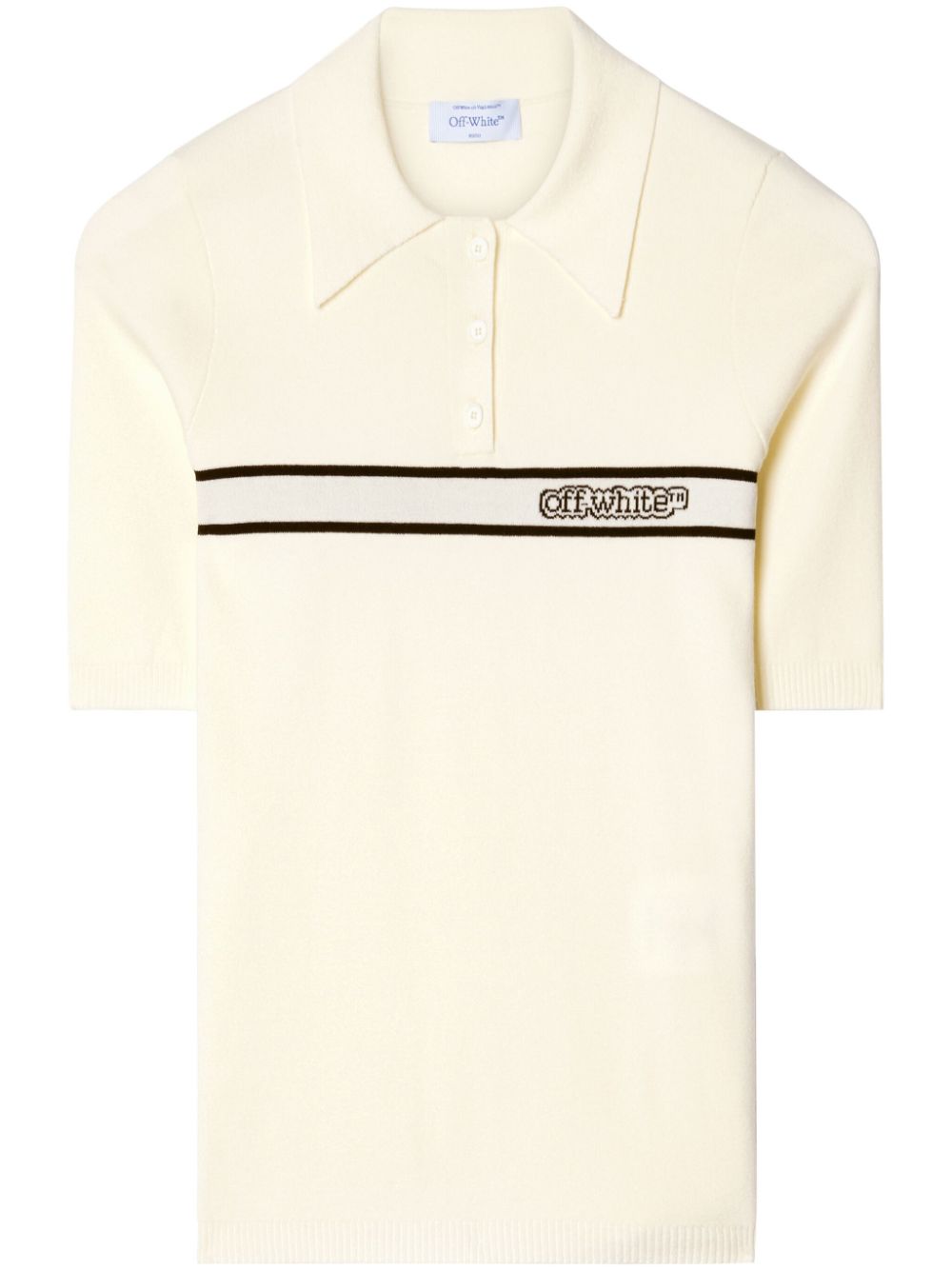 Off-White short-sleeved polo shirt - Neutrals