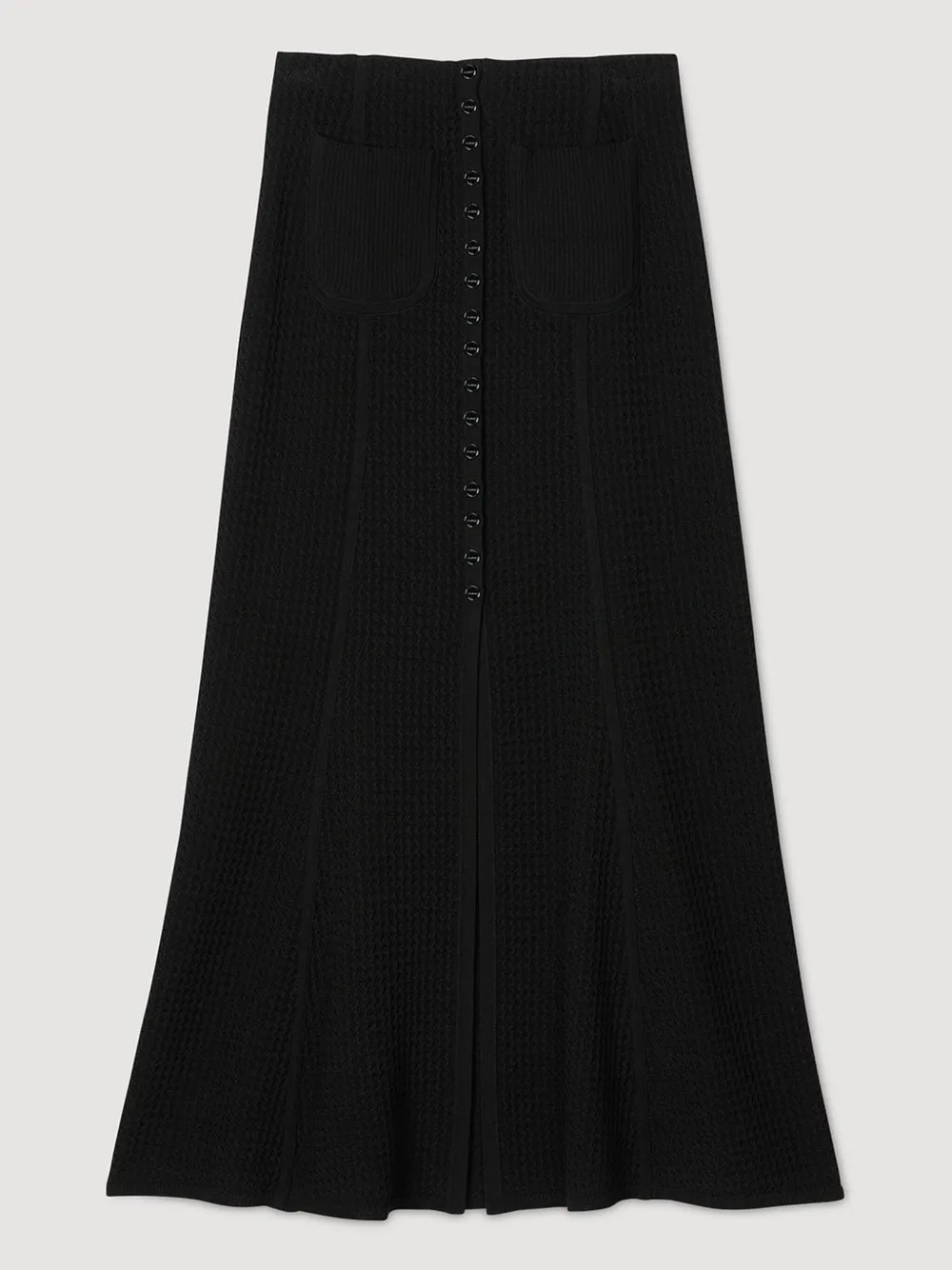 Sandro Lauralie Knit Midi Skirt In Black