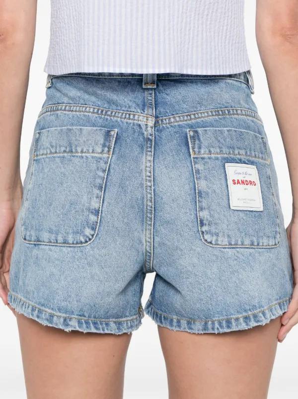[国内発送] SANDRO★ショートパンツ SANDRO ハイウエスト ショートパンツ | ニュートラル | FARFETCH JP