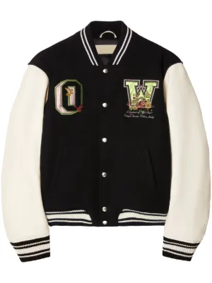 【OFF-WHITE】Meteor Moon ロゴパッチ ボンバージャケット Off-White オフホワイト パッチディテール ボンバージャケット