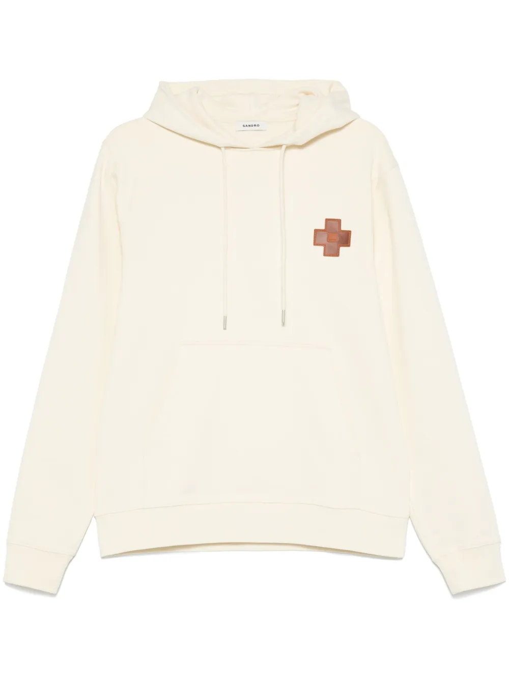 SANDRO logo-patch hoodie | Neutrals | Image 1