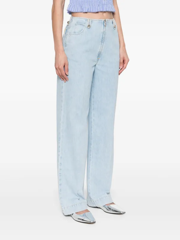 SANDRO high-rise Jeans Blue FARFETCH ID