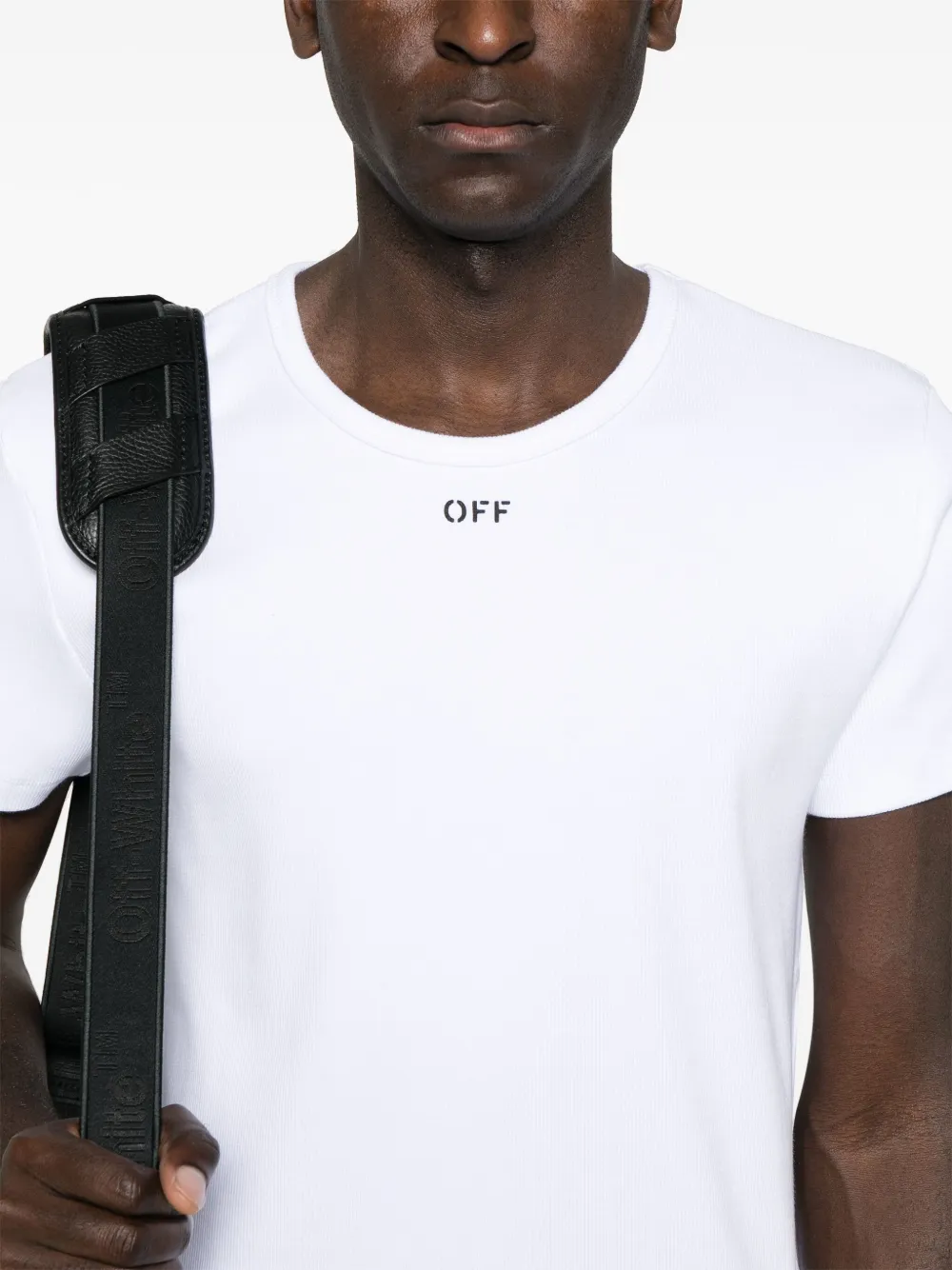 Off-White Off-stamp geribbeld T-shirt 110 WHITE BLACK