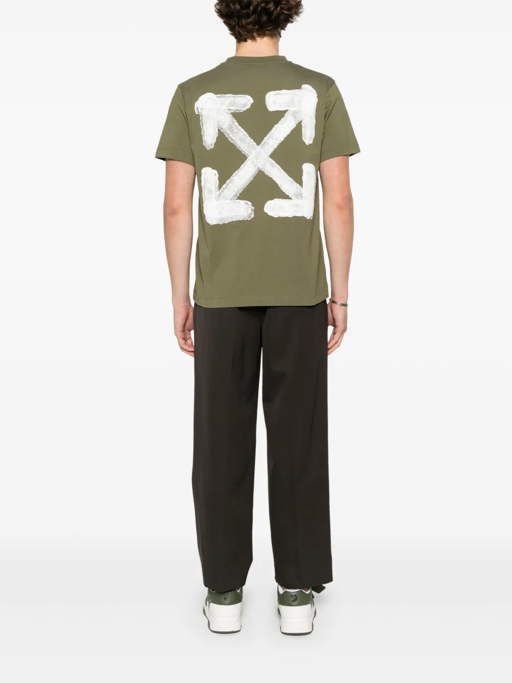 Off-White Spray Arrow T-shirt Groen