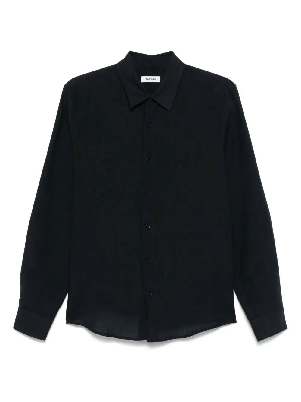 SANDRO chemise en lin mélangés | bleu | Image 1