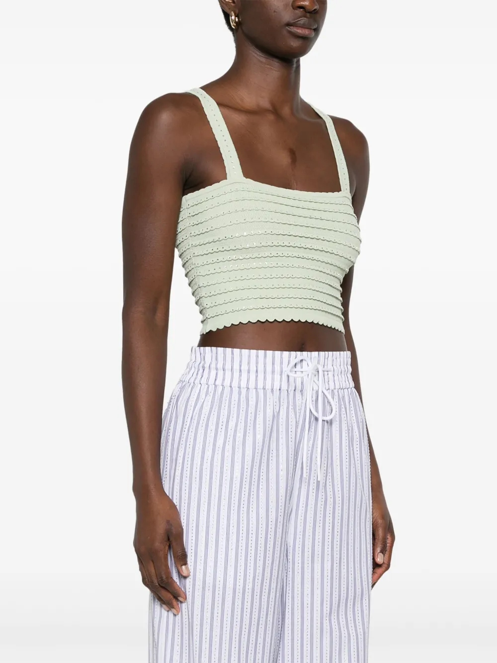 SANDRO Tanktop met pailletten Groen