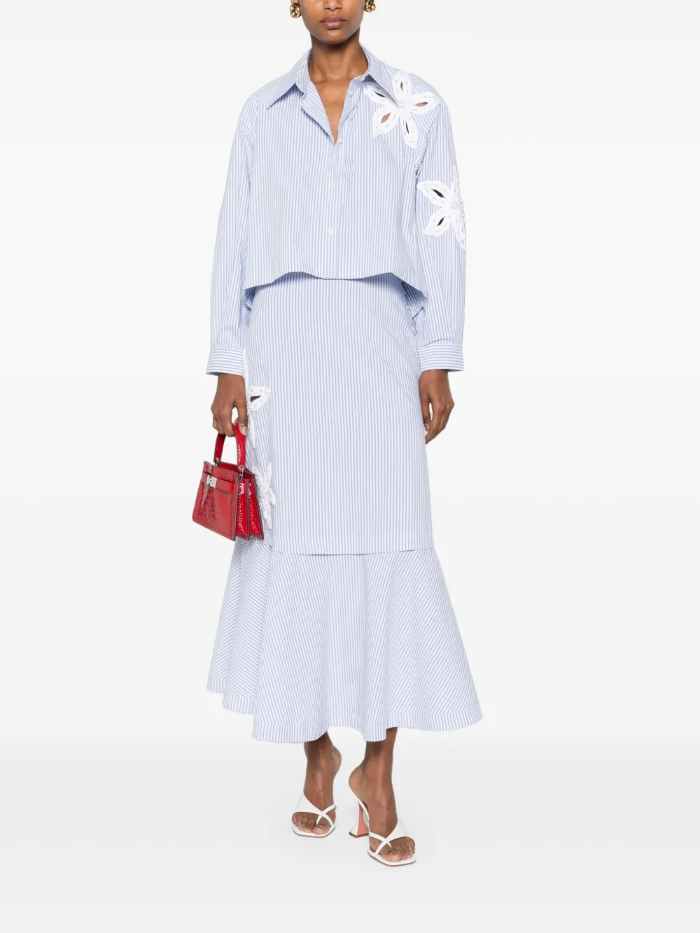 SANDRO Gestreepte rok - Blauw
