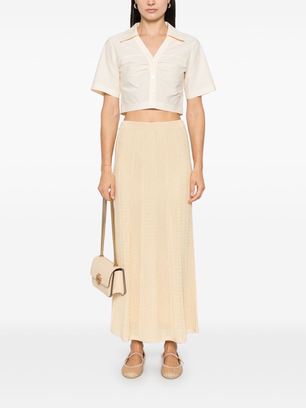 SANDRO Cropped blouse - Beige