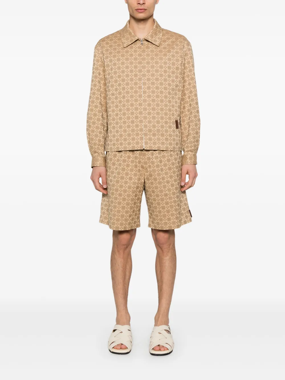 SANDRO Square Cross bermuda shorts - Beige